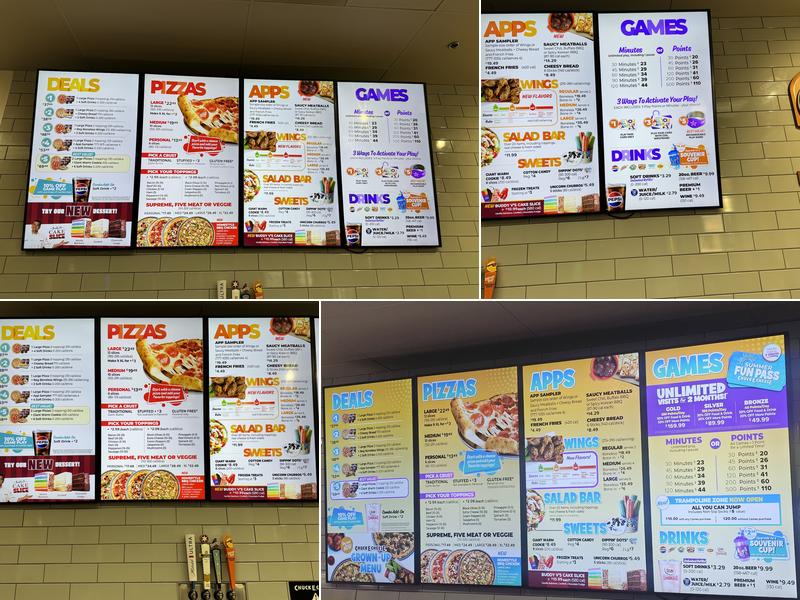 Chuck E. Cheese Menu
