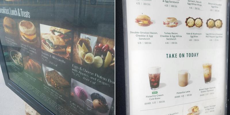 Starbucks Coffee Company Menu