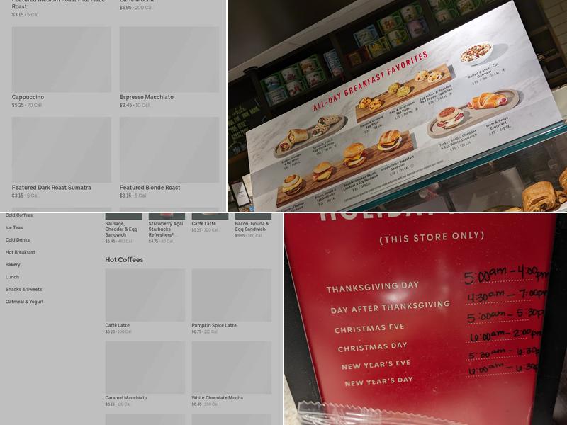 Starbucks Coffee Company Menu