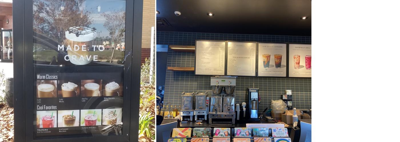 Starbucks Coffee Company Menu