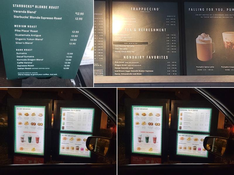 Starbucks Menu