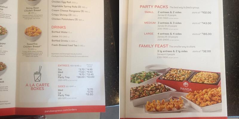 Panda Express Menu