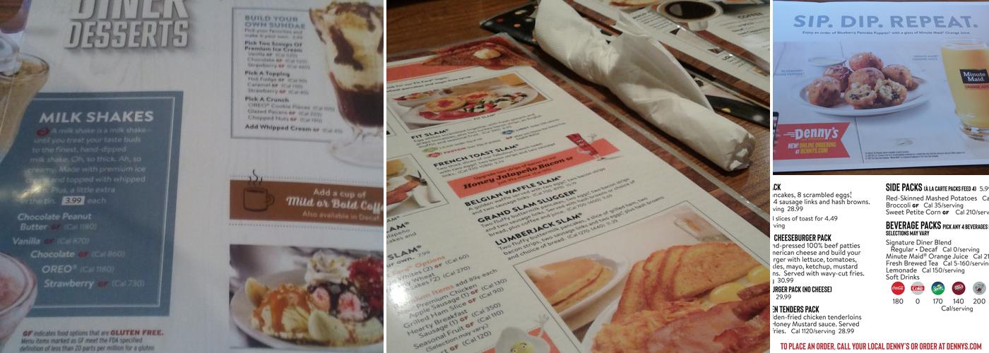 Denny's Restaurant Menu