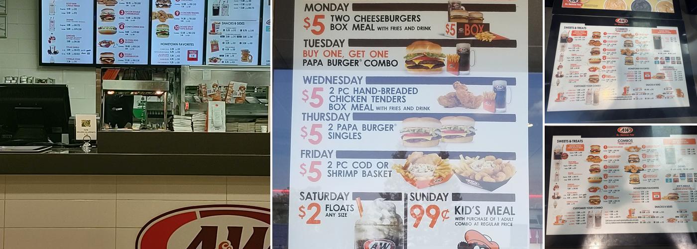A&W Restaurant Menu