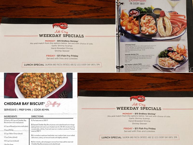 Red Lobster Menu