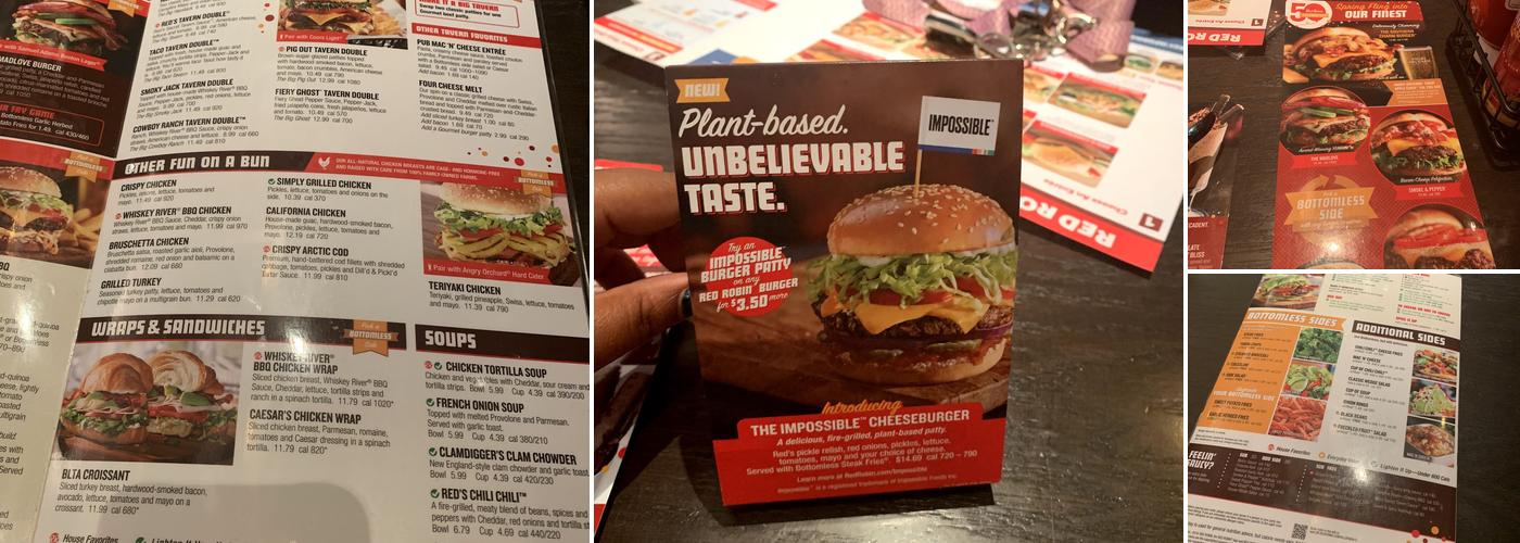 Red Robin Gourmet Burgers and Brews Menu