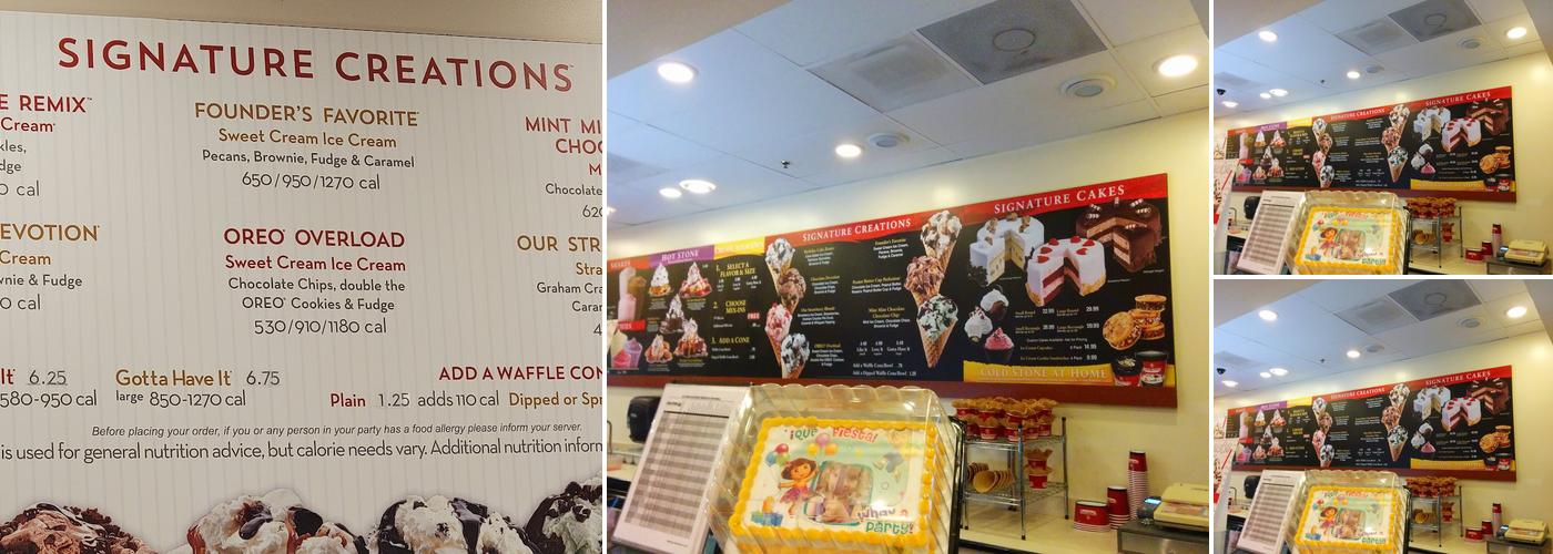 Cold Stone Creamery Menu