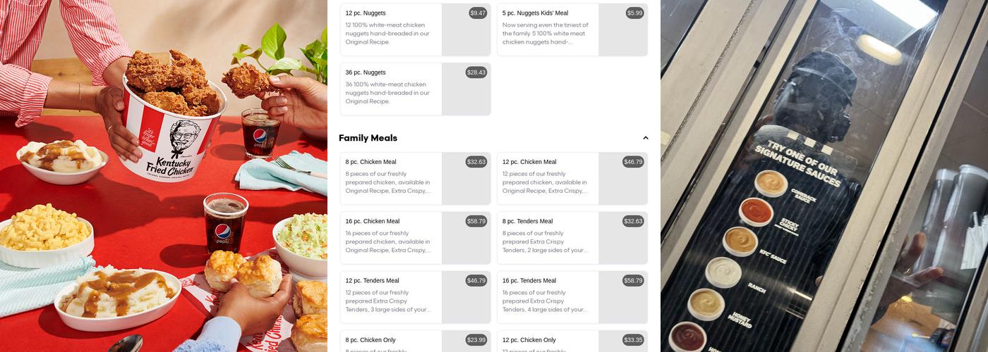 KFC Menu