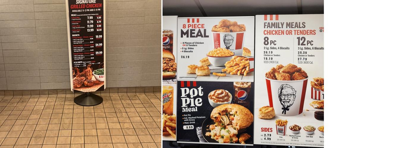KFC Menu