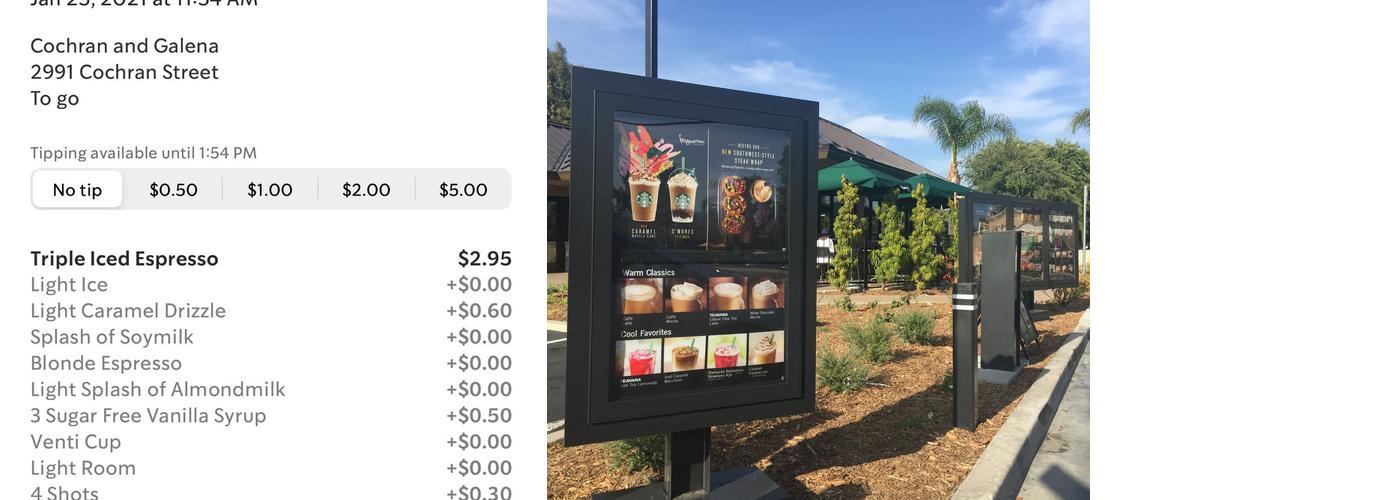 Starbucks Coffee Company Menu