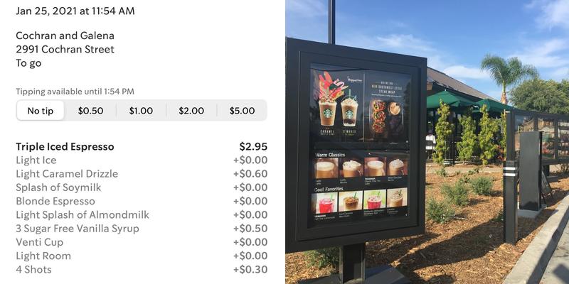 Starbucks Coffee Company Menu