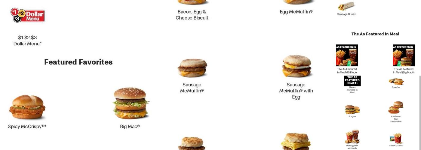 McDonald's Menu