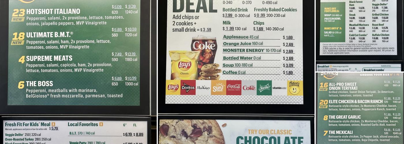 Subway Menu
