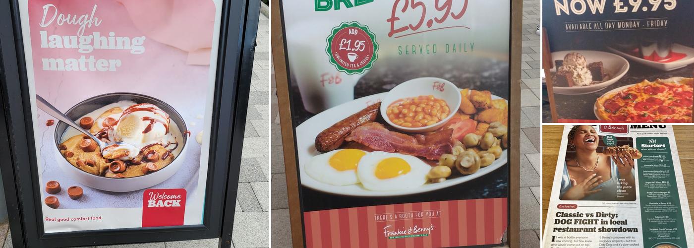 Frankie & Benny's Menu