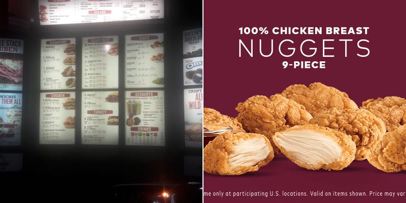 Arby's Menu
