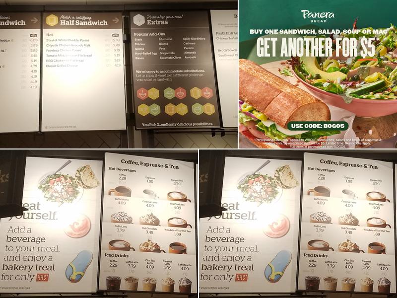 Panera Bread Menu