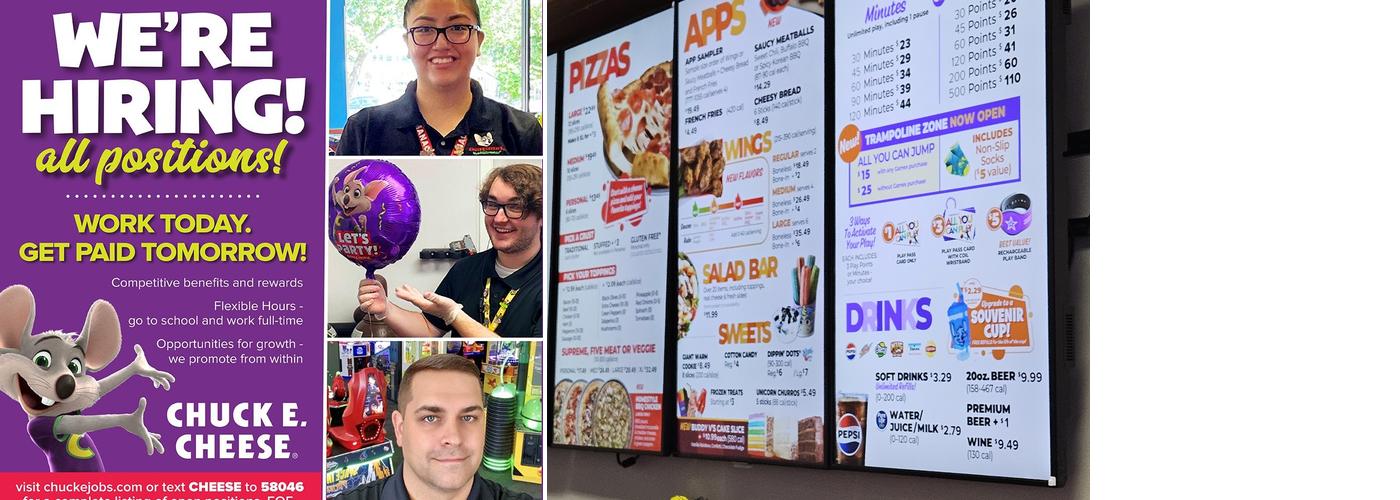 Chuck E. Cheese Menu