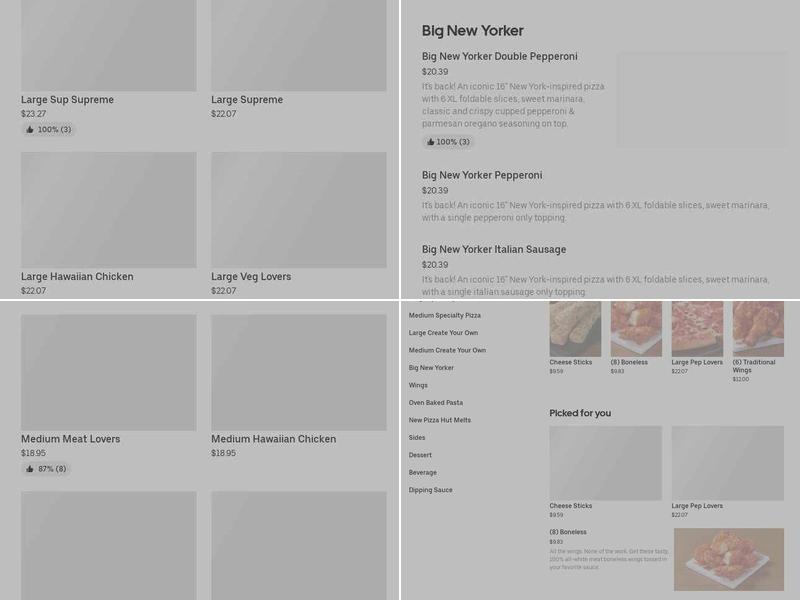 Pizza Hut Menu