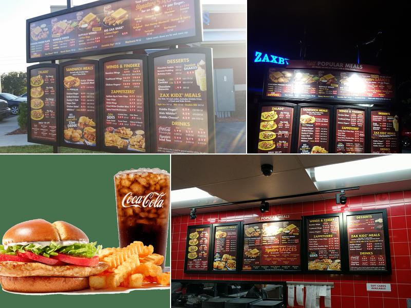 Zaxbys Chicken Fingers & Buffalo Wings Menu