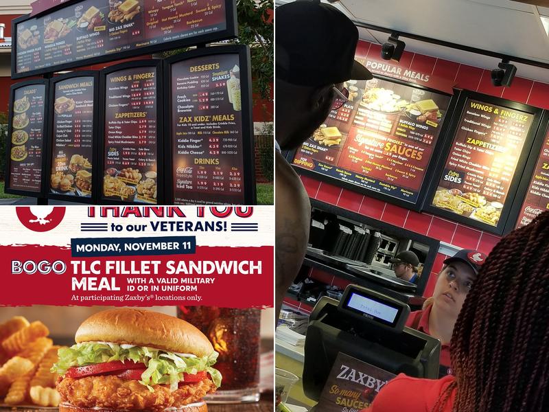 Zaxbys Chicken Fingers & Buffalo Wings Menu