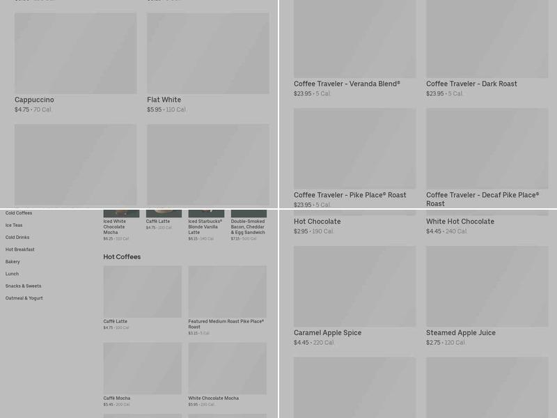Starbucks Menu