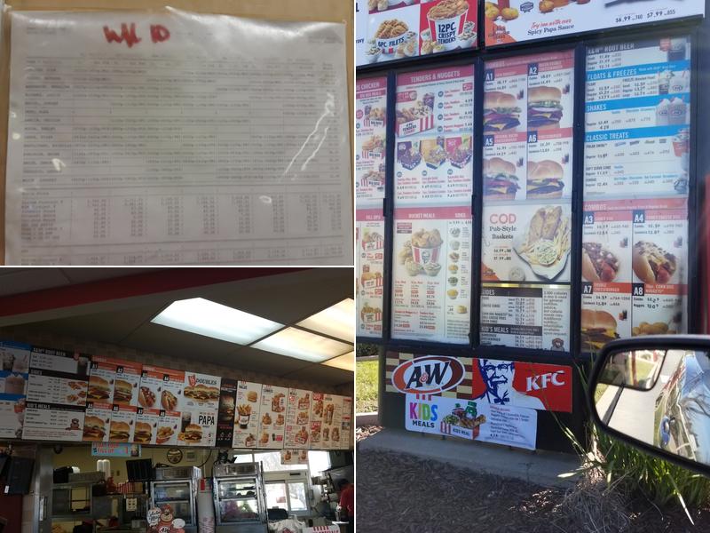 KFC Menu