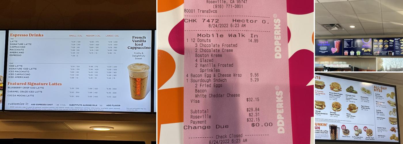 Dunkin' Menu