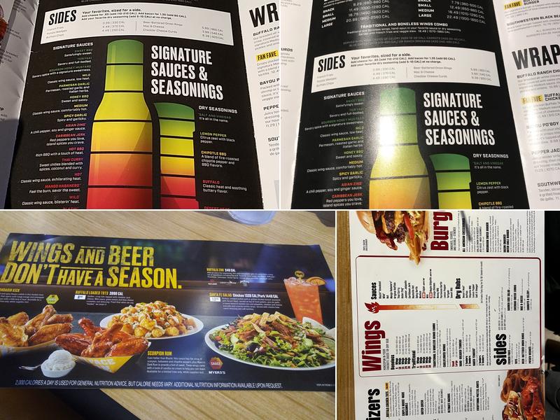 Buffalo WIld Wings Menu