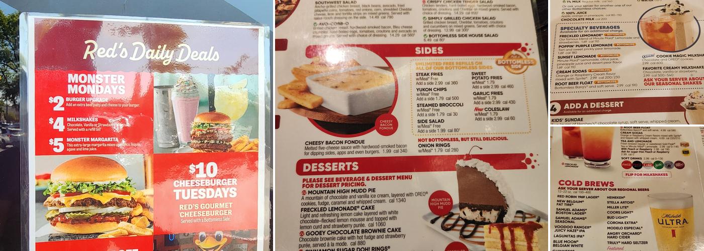 Red Robin Gourmet Burgers and Brews Menu