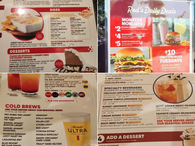 Red Robin Gourmet Burgers and Brews Menu