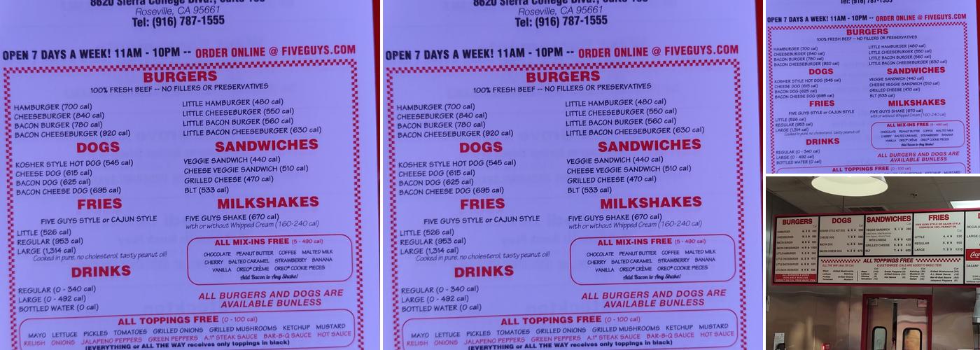 Five Guys Menu