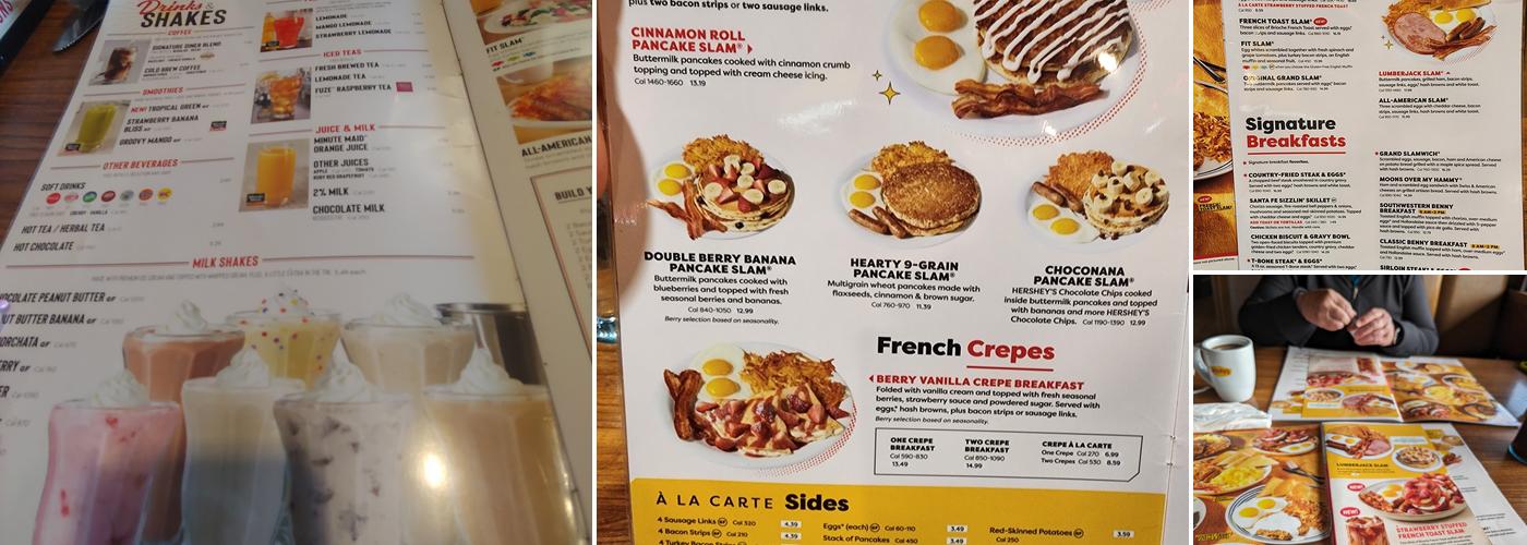 Denny's Restaurant Menu