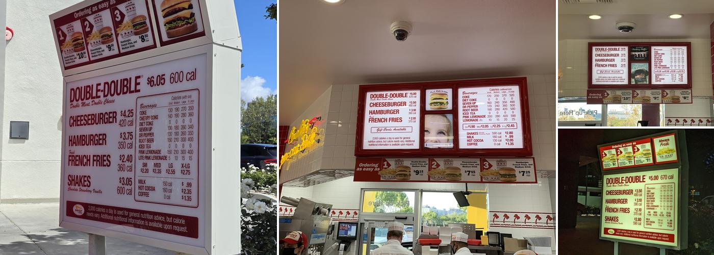 In-N-Out Burger Menu