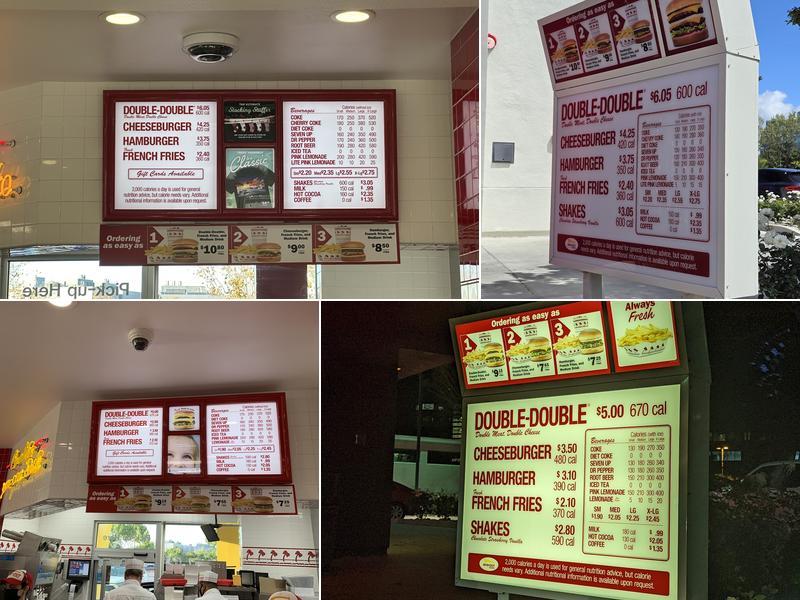 In-N-Out Burger Menu