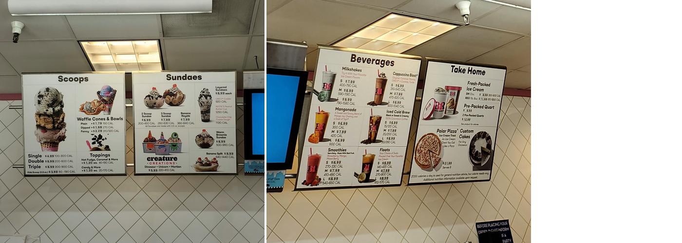 Baskin-Robbins Menu