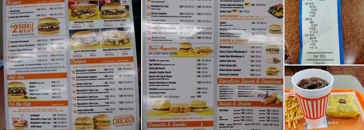 Whataburger Menu