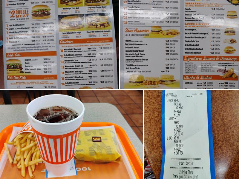 Whataburger Menu