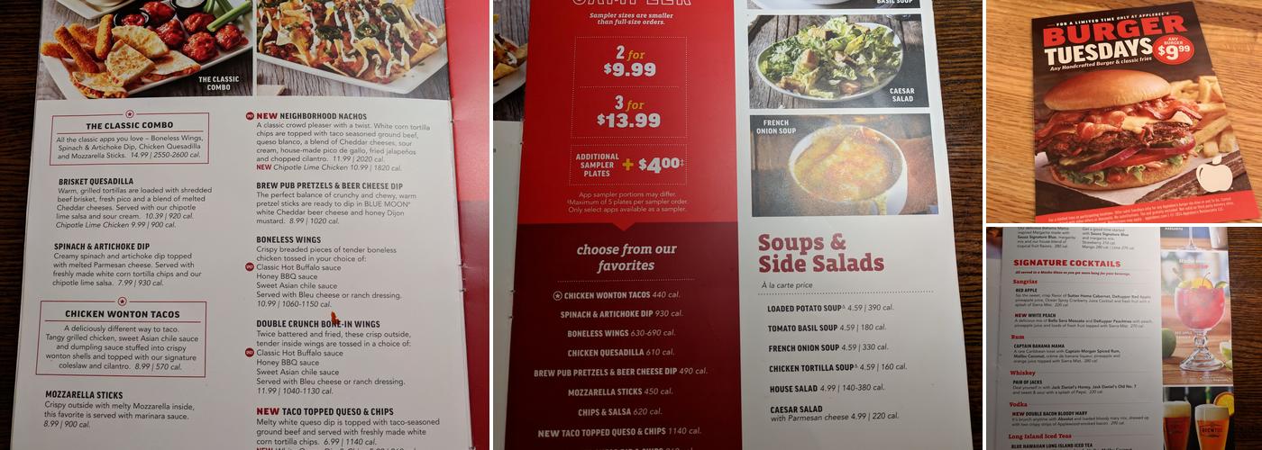 Applebee's Grill + Bar Menu