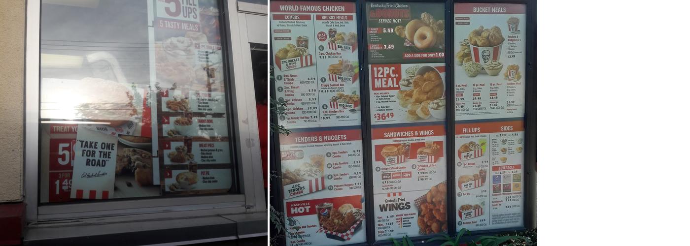 KFC Menu