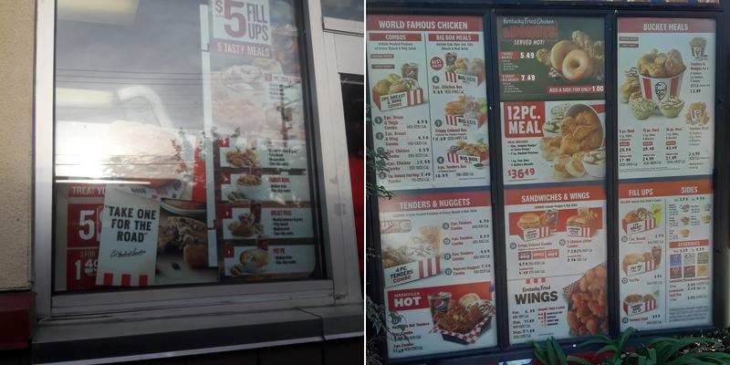 KFC Menu