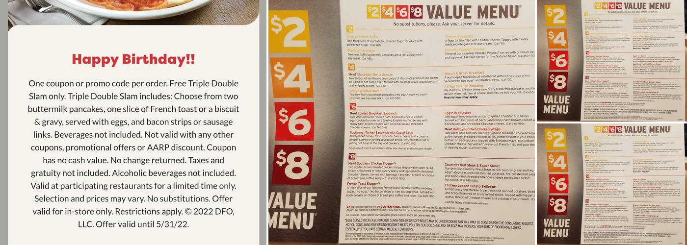 Denny's Restaurant Menu