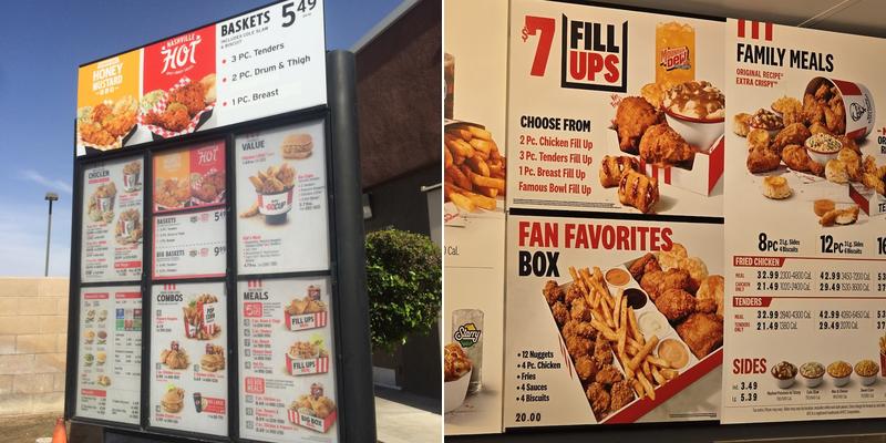 KFC Menu