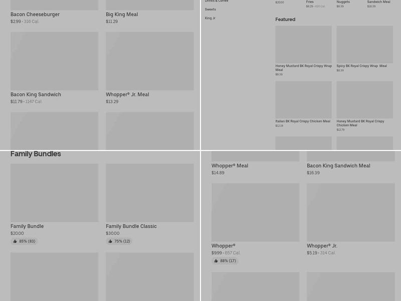 Burger King Menu