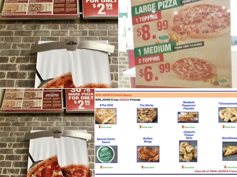 Papa Johns Pizza Menu