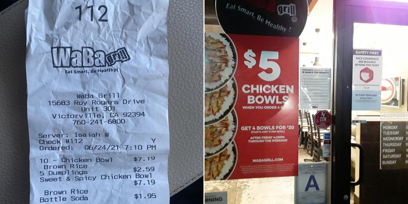 WaBa Grill Menu