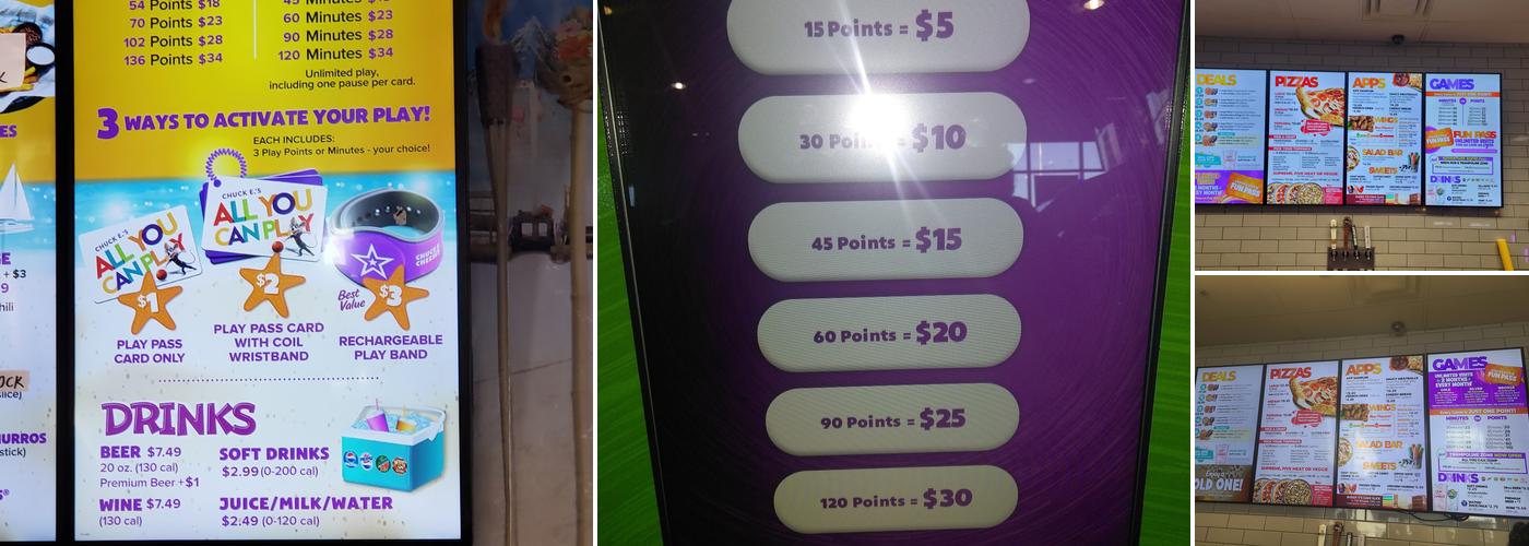 Chuck E. Cheese Menu