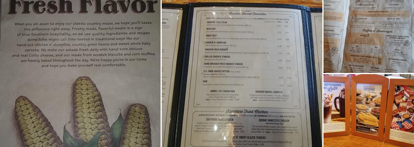 Cracker Barrel Old Country Store Menu