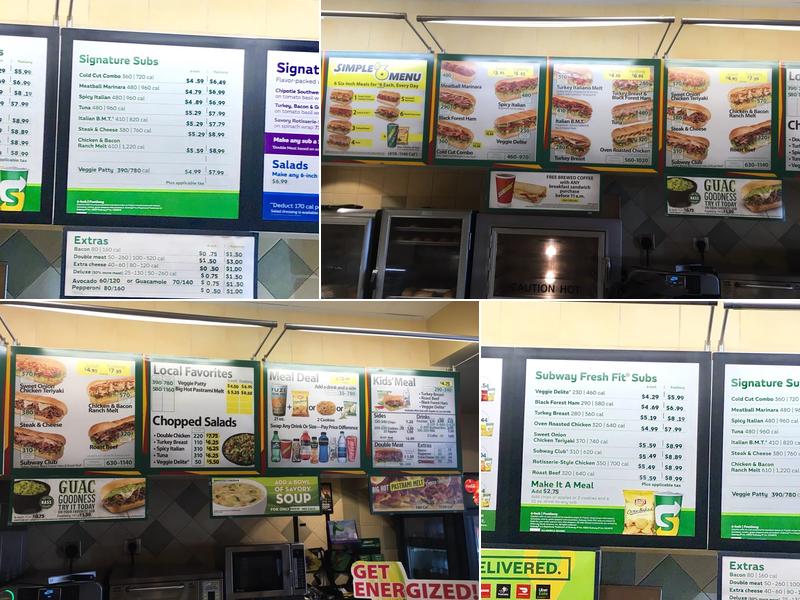 Subway Menu