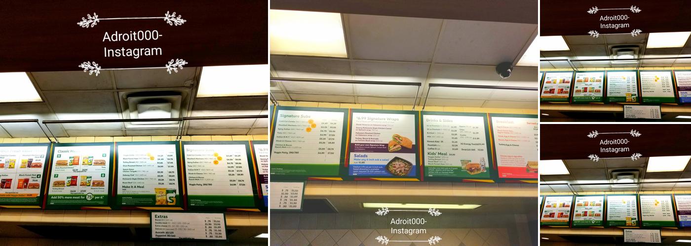 Subway Menu