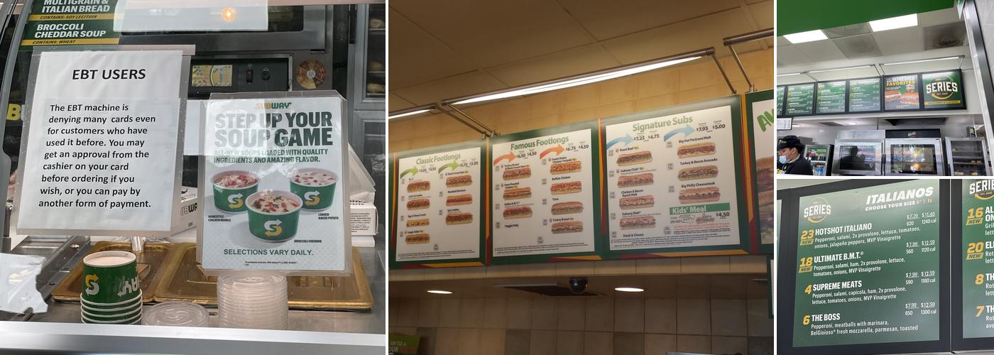 Subway Menu